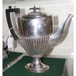 A silver coffee pot with Sheffield hallmark 24cms