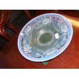 A pressed glass centrepiece bowl with lily-pad dec