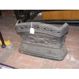 A Victorian cast metal fire fender embossed 'Fred