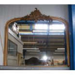 A Victorian gilt painted over mantel mirror - 140c