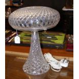 A cut glass table lamp - 38cms high