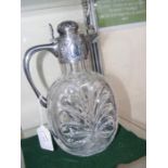 A silver mounted claret jug - 22cms high with Birm