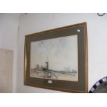 KEITH JOHNSON - watercolour of windmill scene - 38