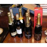 A selection of collectable alcohol including champ