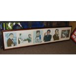 A collage of James Bond actors - facsimile signed - framed and glazed
