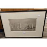 WILLIAM WYLLIE - etching of sailing off Cowes - 18