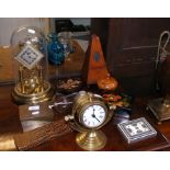 Various collectables including mantel clock, metro