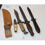 A selection of four antique knives one possibly Sc