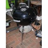 A Weber original kettle charcoal BBQ - 57cm - complete with hanging hook utensil holder and rain cov