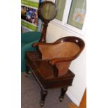 A Victorian mahogany bergere jockey scale chair by