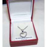 A new 9ct white gold diamond heart shaped pendant