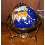 A modern gemstone World globe - 34cms high