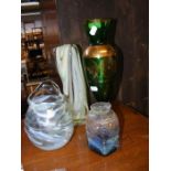 Four pieces of studio glassware