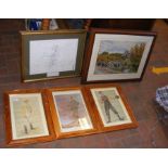 Three framed Vanity Fair prints etc.