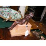 A reproduction bronze style female on plinth - 19c