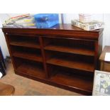 A mahogany double width bookcase - width 183cm