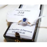 A new 9ct gold sapphire and diamond ring