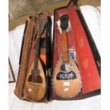 Two Italian mandolins, cased