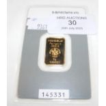 A 5g 22 carat gold ingot