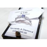 A new tanzanite and diamond ring in 9ct white gold