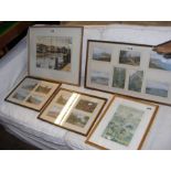 Three framed collection of Isle of Wight postcards