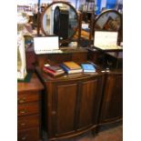 A gentleman's mahogany dressing chest with circula