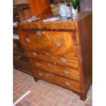 A 19th century mahogany secretaire chest, the top