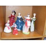 A collection of Royal Doulton female figurines