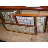Four framed collections of cigarette cards