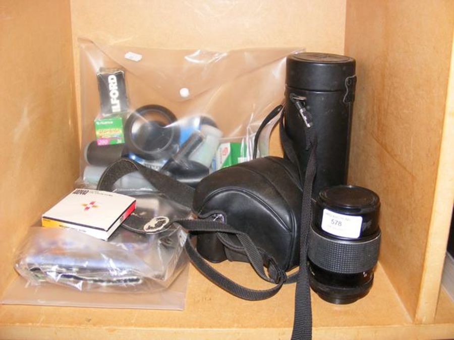 Assorted photographic equipment, including lenses