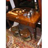 A Victorian mahogany side table with two drawers t