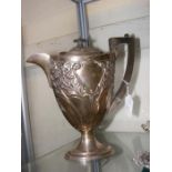 A silver teapot - 25cms high, Sheffield hallmark 1