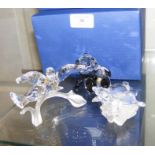 Three boxed Swarovski crystal ornaments - includin