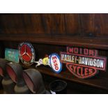 Reproduction metal advertising signs including Ess