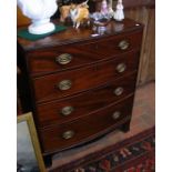 A 19th century bow fronted four drawer chest