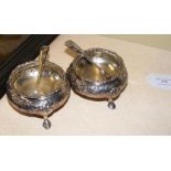 A pair of silver salts with London hallmarks