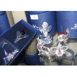 Five boxed pieces of Swarovski crystal - including