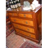 An antique chest of two short and three long drawe