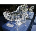 Boxed Swarovski crystal Stag, together with Horses