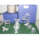 Seven boxed Swarovski crystal ornaments - includin