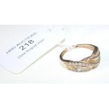 A new 14ct gold and diamond half hoop ring