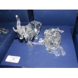 Boxed Swarovski crystal Lion, together with an Elephant