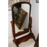 A Victorian mahogany framed cheval mirror