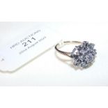 A new 9ct black diamond cluster ring (approx. 1ct