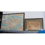 An old Bacon's Isle of Wight map together with an