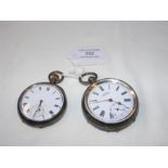 A gent's silver cased pocket watch with separate s