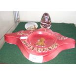 An 'Isle of Whitbread' shaped ashtray, together wi