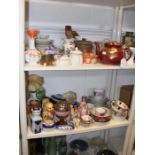 Assorted ceramics - on two shelves