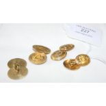 Two pairs of 18ct gold cufflinks