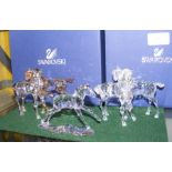 Three boxed Swarovski crystal Horse ornaments